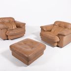 De Sede Ds 101 Brown Leather Lounge Chairs / Fauteuil, 1970’s thumbnail 2