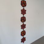 Wall Plaque By Jan Van Erp Ceramic Glaze Flowers Dutch Pottery Vintage 60's 70's thumbnail 2