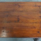 Tijdloze Antieke Engelse Pinewood Eettafel Voor 6 Tot 8 Met Een Eiken Onderstel thumbnail 8