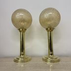 Set Of 2 Large Globe Glass Table Lamps , 1970S thumbnail 7