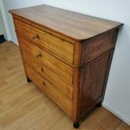 Antieke Vintage Notenhouten Ladekast Wandkast Dressoir thumbnail 9