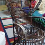 Rohé Noordwolde Rattan Peacock Chair (gio Ponti Style) Rotan Fauteuil Vintage thumbnail 6