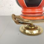 Antieke Tafellamp In Brons & Opaline thumbnail 10