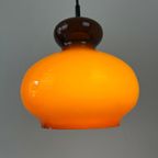 Midcentury Hanglamp Bruin Opaline, Chroom - Peill & Putzler thumbnail 8