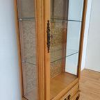 Antieke Vintage Houten Vitrinekast Wandkast Servieskast Kast thumbnail 16