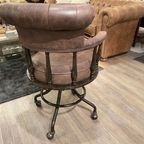Showroommodel: Stoere Industriële Chesterfield Bureaustoel Vintage Bruin Captainchair thumbnail 9