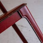 2Oth Century Matteo Grassi Red Leather Dining Chair Set 6Pc thumbnail 5