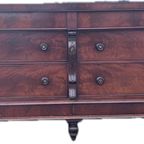 Antiek Engelse Mahonie 8 Ladenkast - Dressoir 180 Cm Breed thumbnail 7