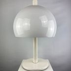 Large Mid-Century Fully White Acrylic Mushroom Table Lamp Xl 1970 thumbnail 9