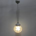 Art Deco Hanglamp Met Achthoekige Matglazen Kap thumbnail 4