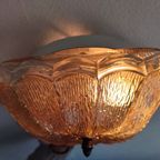 Vintage Plafondlamp Plafonnière Wandlamp Jaren '60 Sixties Glas Amber thumbnail 12