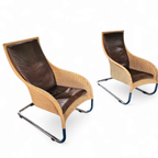 2 X Weighty Rattan Lounge Chair 1990s thumbnail 7