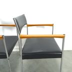 Stoelen Ddr Met Chromen Onderstel En Zwarte Bekleding, Eetkamer thumbnail 12