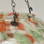 Art Deco - Hanging Flower Pot - Glass - Multi Color Spotted - Including Chains thumbnail 8