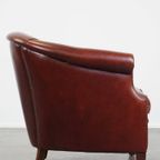 Zeer Mooie En Luxe Cognac-kleurige Rundleren Clubfauteuil In Engelse Stijl thumbnail 10