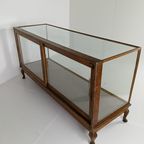 Antieke Grote Glazen Vitrinekast / Toonbank thumbnail 6