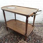 Antieke Warmhoud Tafel (werkend) Warmhoud Plaat Serveerwagen / Antieke Trolley Met Warmhoudplaat thumbnail 4
