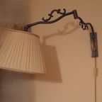 Vintage Schaarlamp, Wandlamp Brons Met Beige Kap thumbnail 2