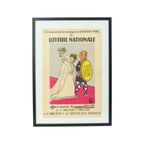 Vintage Ingelijste Poster Loterie Nationale France Fifties Reclame Jean Effel thumbnail 2