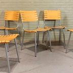 Set Van 5 Vintage Ruud Jan Kolkke Stoelen Eetkamerstoelen thumbnail 15