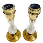 Set Franse Tafellampen Geslepen Glas Messing 1950’s thumbnail 7