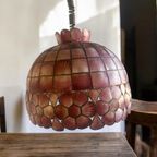 Vintage Roze Capiz Shell Luster / Hanglamp thumbnail 5