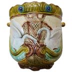 Frans Art Nouveau Majolica Bloempot Zwanen Begin 20E Eeuw thumbnail 2