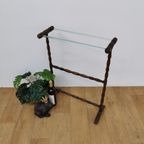 Vintage Antieke Houten Handdoekenrek Badkamer Rek thumbnail 11