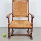 Vintage Arts & Craft Fauteuil Biezen Eiken Japandi ‘20 Stoel thumbnail 9