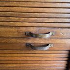 Prachtige Hoge Antieke Eiken Houten Archiefkast, Rolluikkast thumbnail 5