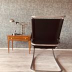 Vintage Italian Steel And Leather Rocking Chair Attributed To Fasem, 1970S thumbnail 16
