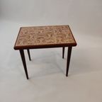 Mid Century Modern Set Of 3 Teak And Ceramic Nesting Tables, 1960S thumbnail 9