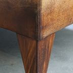 Geweldige, Uniek Grote En In Goede Staat Verkerende Hocker/ Salontafel Gemaakt Van Schapenleer thumbnail 12