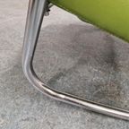 90's Vintage Fauteuil Groene Buizenframe Stoel Schommelstoel thumbnail 14