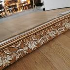 Grote Vintage Goudkleurige Hollywood Chic Schouwspiegel Spiegel Facet Geslepen thumbnail 14