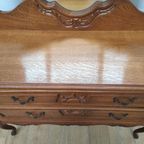 Brocante Vintage Kaptafel Make-up Tafel Met Drieluikspiegel thumbnail 13