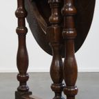 Waanzinnige En Unieke Vroeg 17e -eeuwse Antieke Klaptafel/bijzettafel Met Een Prachtig Patina thumbnail 12