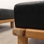 Brutalist Style Sofa Set In Black Leather thumbnail 8