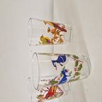 Set Van 6 Limonade Glazen Met Vogel Print Jaren 60 Vintage thumbnail 6