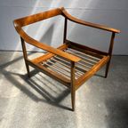 2x Midcentury ‘antimott’ Fauteuil W. Knoll Notenhout, Velour thumbnail 6