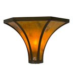 Art Deco - Stained Glass Wall Sconce - Bronze Frame - Marbled Like Glass thumbnail 2