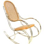 Vintage Schommelstoel Messing Bentwood Regency Stijl Design thumbnail 16