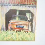 Schilderij Olieverf Doek Pelckmans Peugeot 404 Auto Uniek 70 thumbnail 4