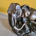 Oude Franse Gipsen Olifant Circa Jaren 50 thumbnail 3