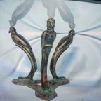 Bonzen Salontafel, Peacock. Hollywood Regency Tafel. Vintage thumbnail 12