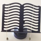 Vintage Jaren 30 Victor Engeland Blauwe Gietijzeren Boekenstandaard / Kookrecepten thumbnail 2