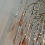 Xl Vintage Roze Murano Kristallen Kroonluchter Hanglamp thumbnail 6