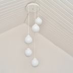 Vintage Cascade Hanglamp Met Wit Glazen Bollen, Minimalistisch Jaren 80 thumbnail 14