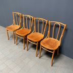 Set Van 4 Houten Bistro Stoelen Met Sierlijke Zittingen thumbnail 7