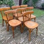 6 + 1 Baumann Bistrostoelen Keukenstoeln Café Stoelen Frans thumbnail 19
